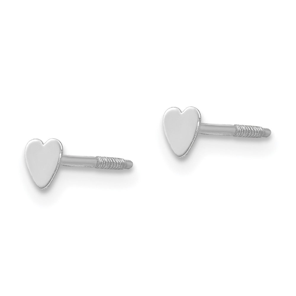 Snuggle Song 14k White Gold Madi K Tiny Heart Baby Post Earrings