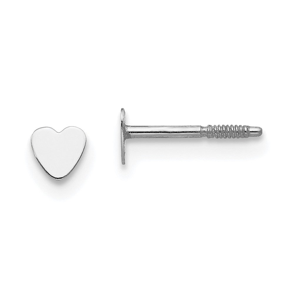 Snuggle Song 14k White Gold Madi K Tiny Heart Baby Post Earrings