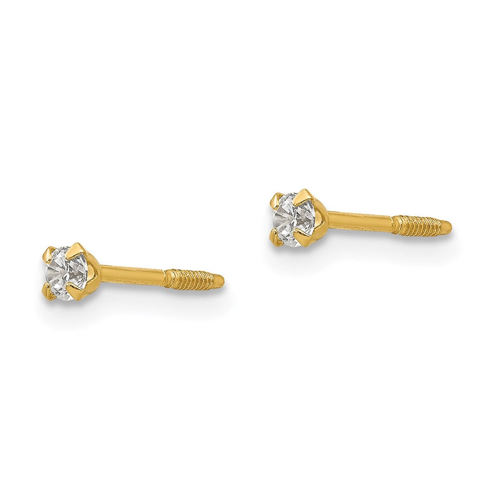 Sprout Bean 14k Madi K 2.25mm CZ Baby Earrings