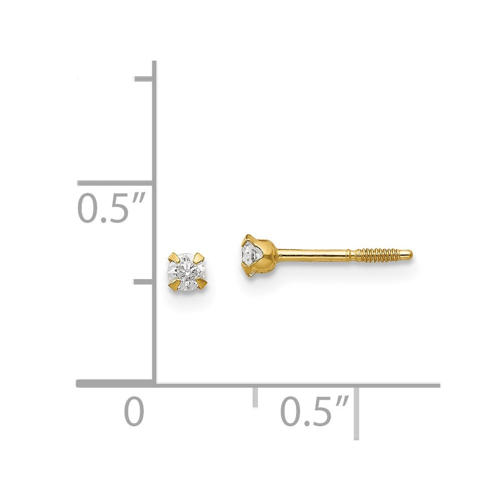 Sprout Bean 14k Madi K 2.25mm CZ Baby Earrings