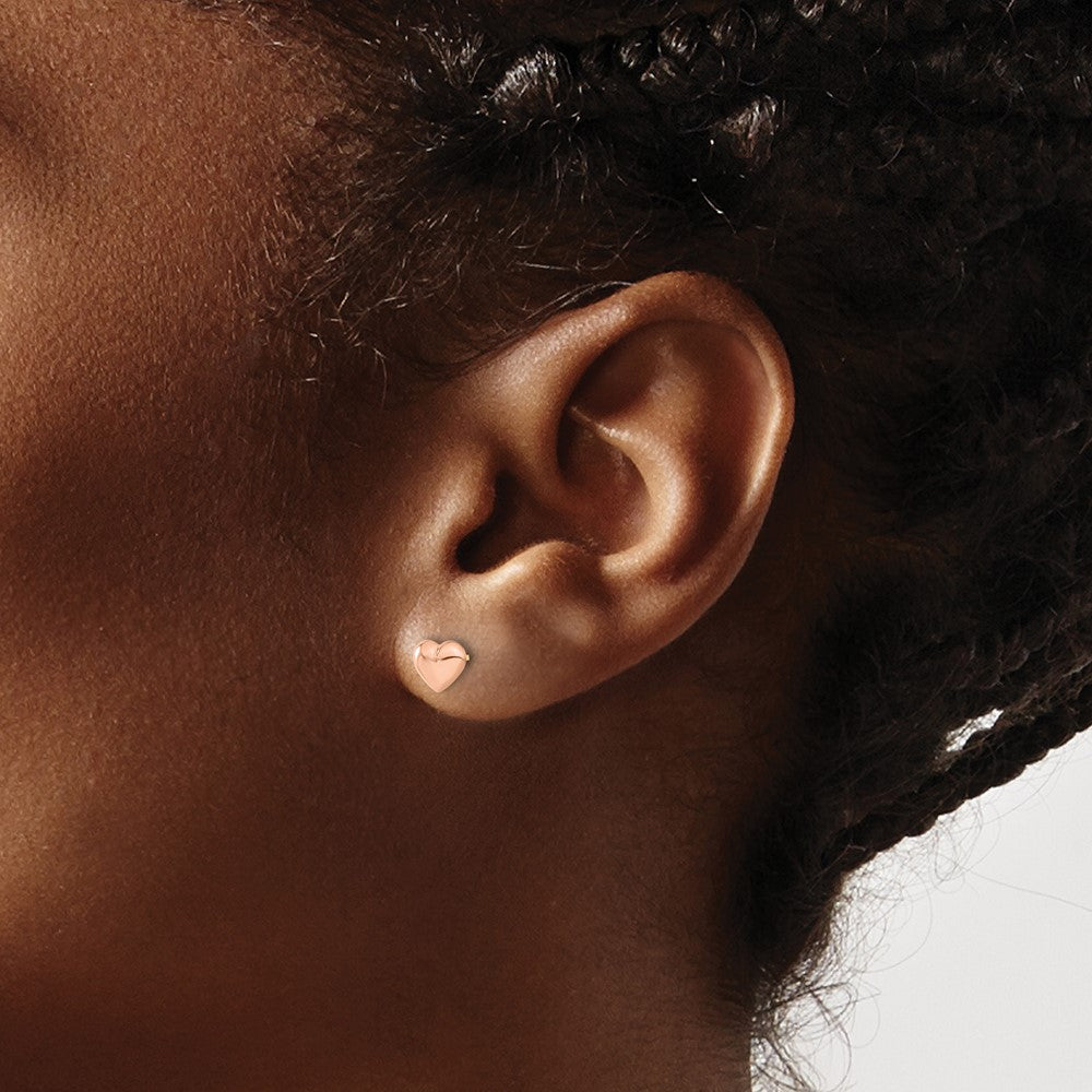 Merry Pie 14k Madi K Rose Gold Heart Post Earrings