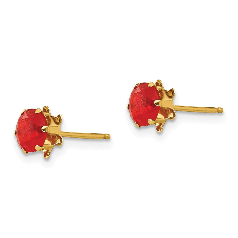 Muffin Bear 14k Madi K 5mm CZ Birthstone (Jul) Earrings