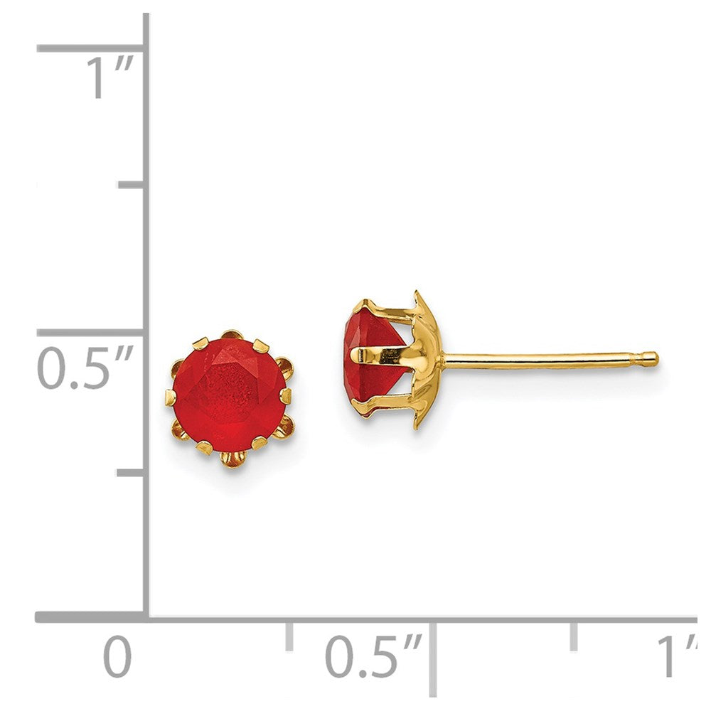 Muffin Bear 14k Madi K 5mm CZ Birthstone (Jul) Earrings