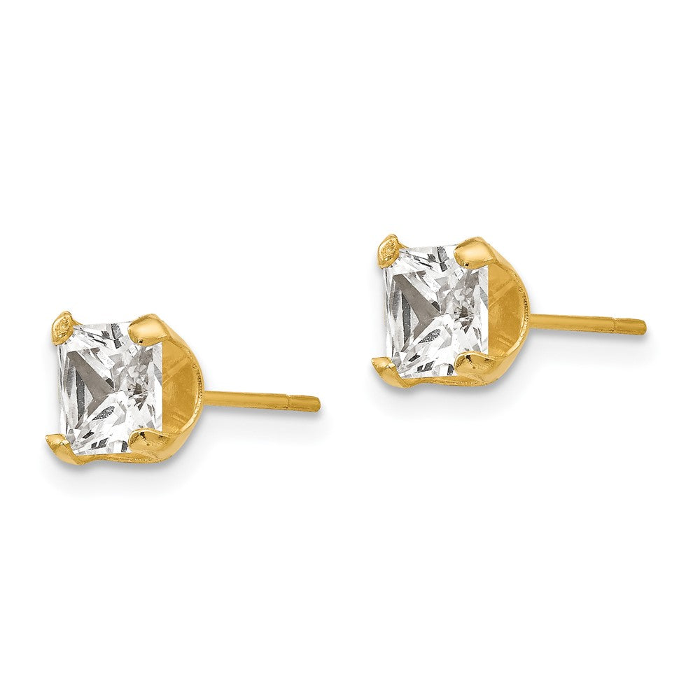 Cuddles Star 14k Madi K 5mm Square CZ Post Earrings
