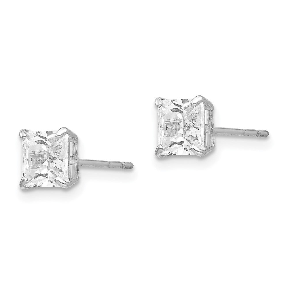 Snuggle Pop 14k White Gold Madi K 5mm Square CZ Post Earrings
