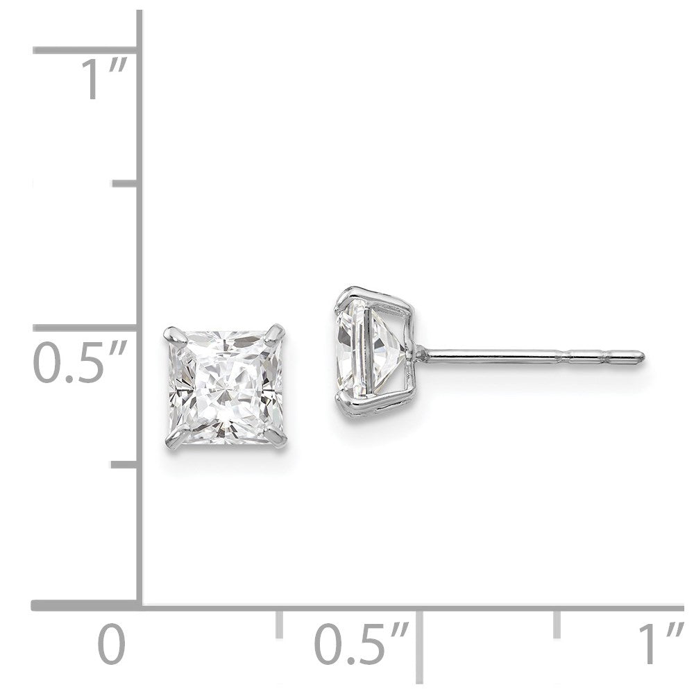 Snuggle Pop 14k White Gold Madi K 5mm Square CZ Post Earrings