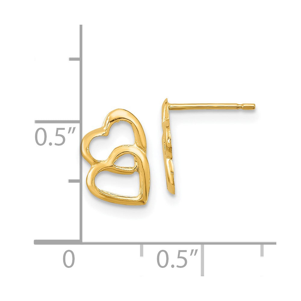 Cotton Boo 14k Madi K Hearts Post Earrings