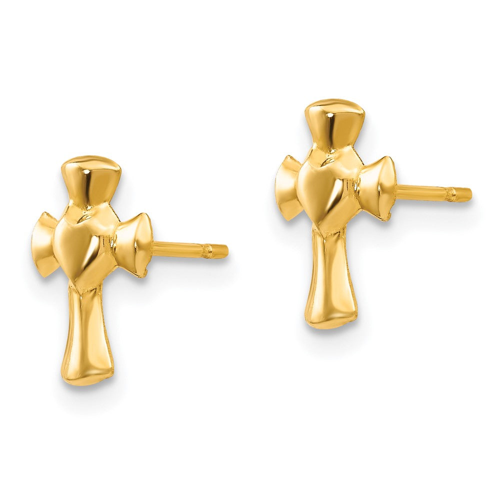 Sunny Cloud 14k Madi K Heart Cross Post Earrings