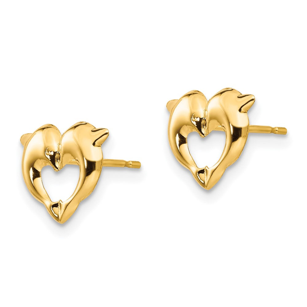 Wiggle Pop 14k Madi K Heart Dolphins Post Earrings