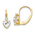 Dreamy 14k Madi K CZ Heart Leverback Earrings