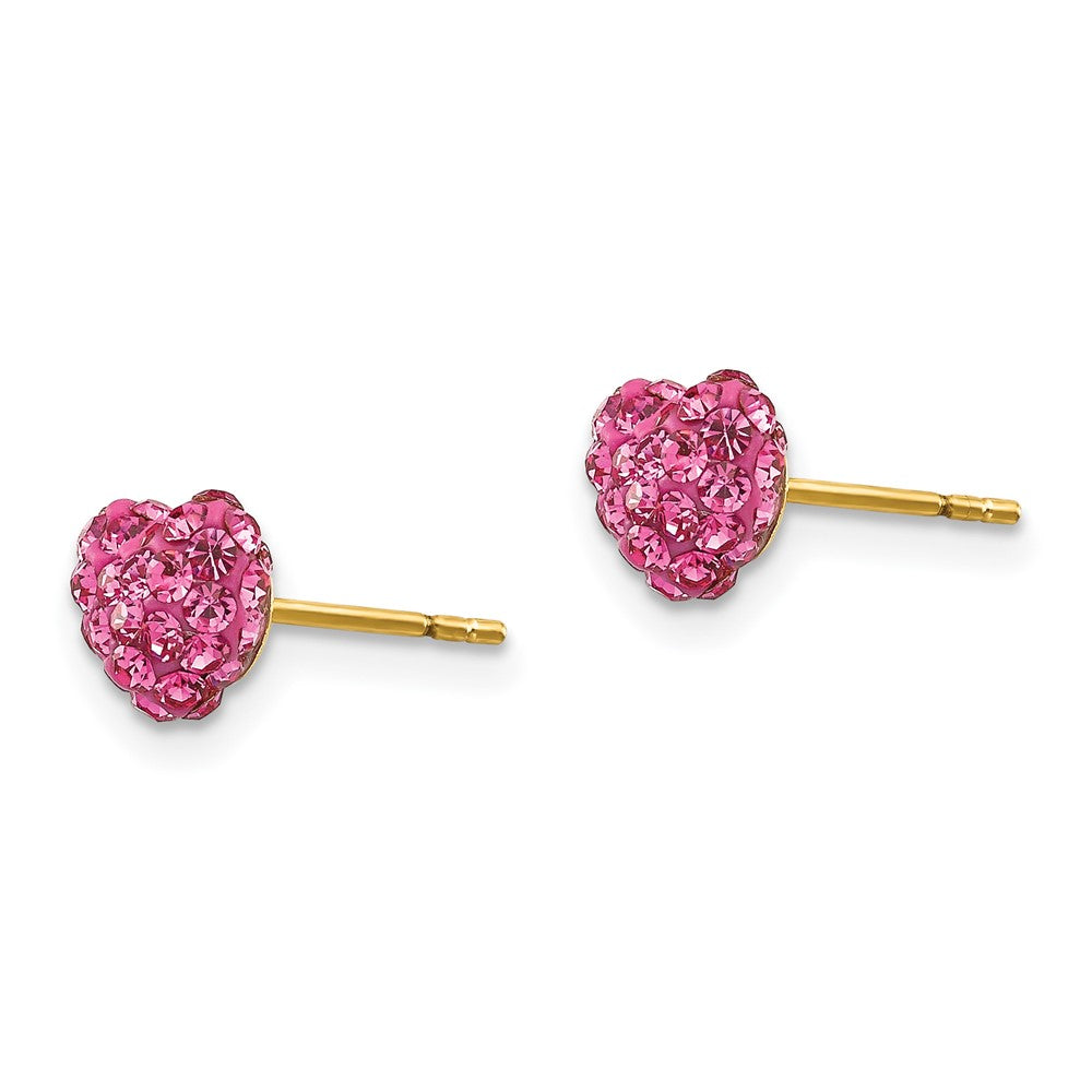 Sprout Cloud 14k Madi K Post Multi Pink Crystal Heart Earrings