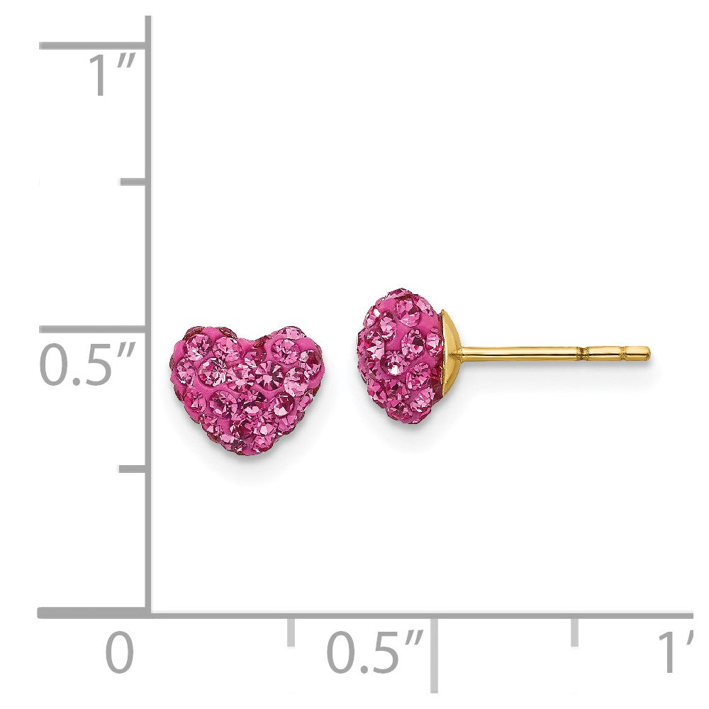 Sprout Cloud 14k Madi K Post Multi Pink Crystal Heart Earrings