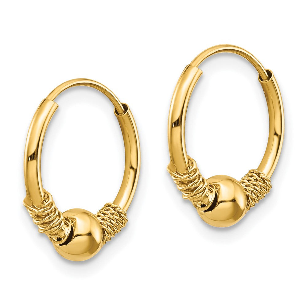 Sunny 14k Madi K Endless Hoop w/Bead Earrings