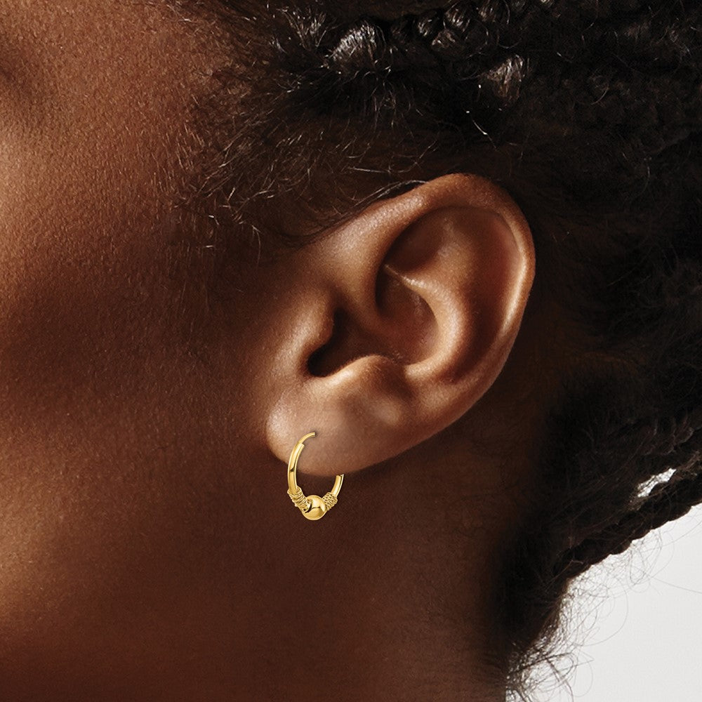 Sunny 14k Madi K Endless Hoop w/Bead Earrings