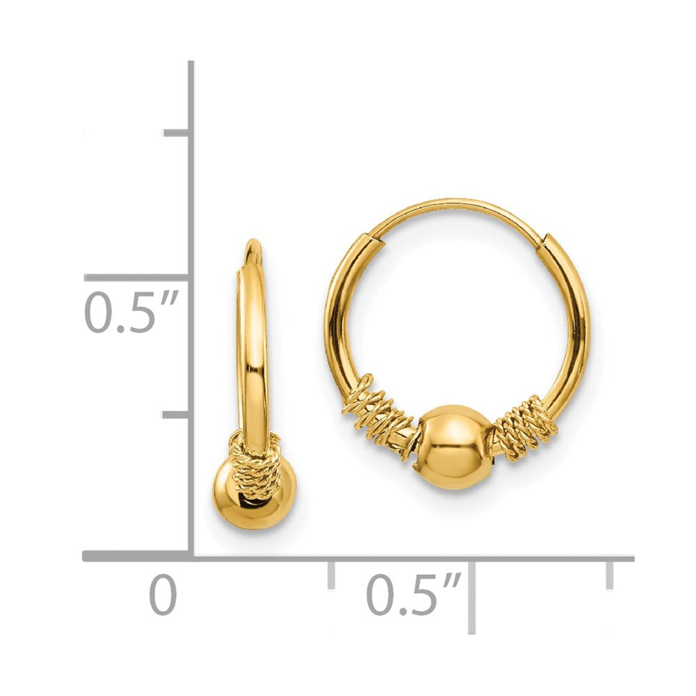 Sunny 14k Madi K Endless Hoop w/Bead Earrings