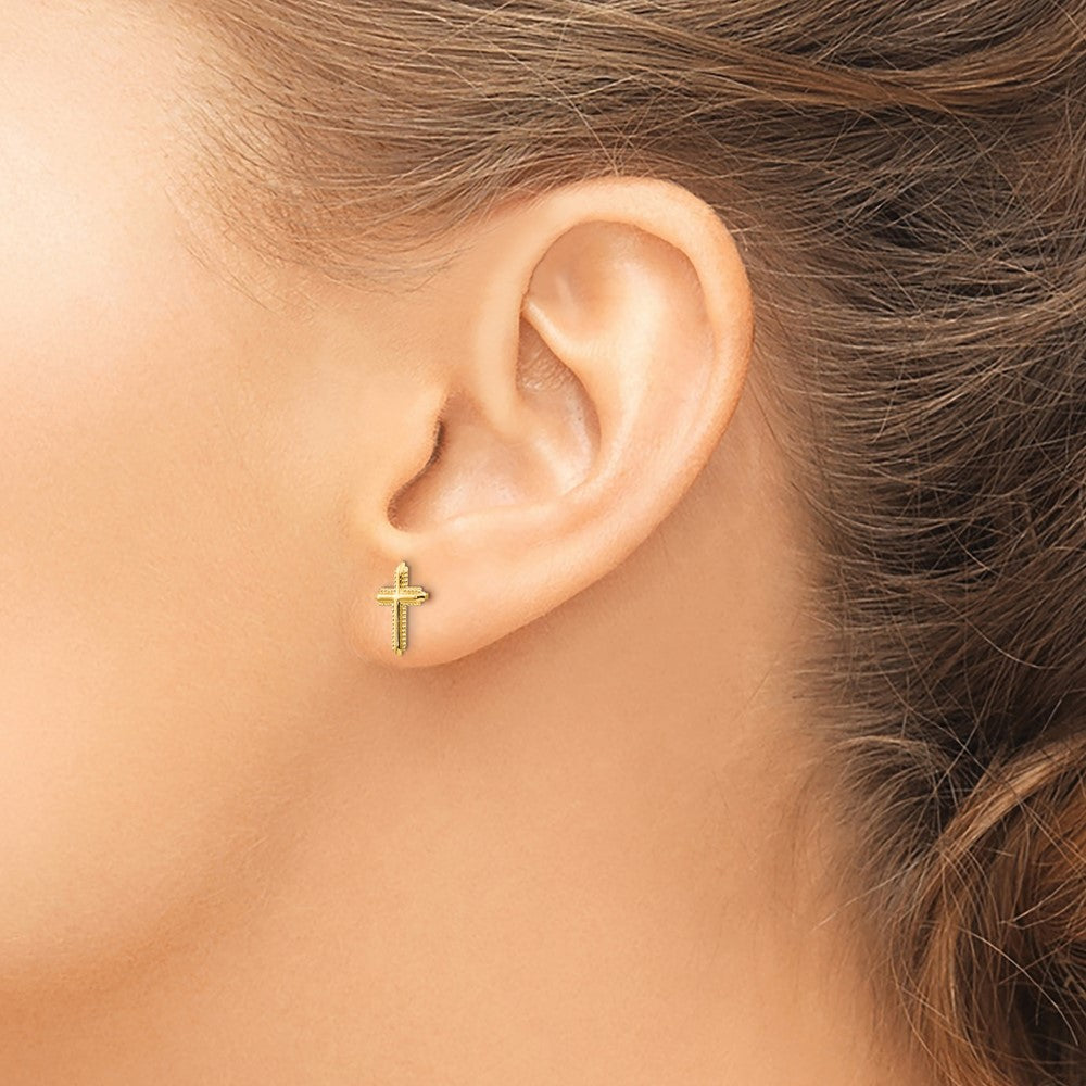 Sunbeam Bean 14k Madi K Cross Post Earrings