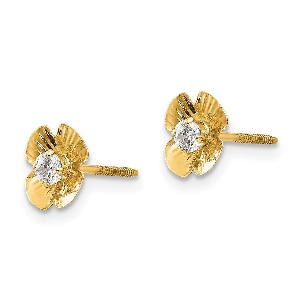 Cuddles Boo 14k Madi K Flower 2.5mm CZ Post Earrings