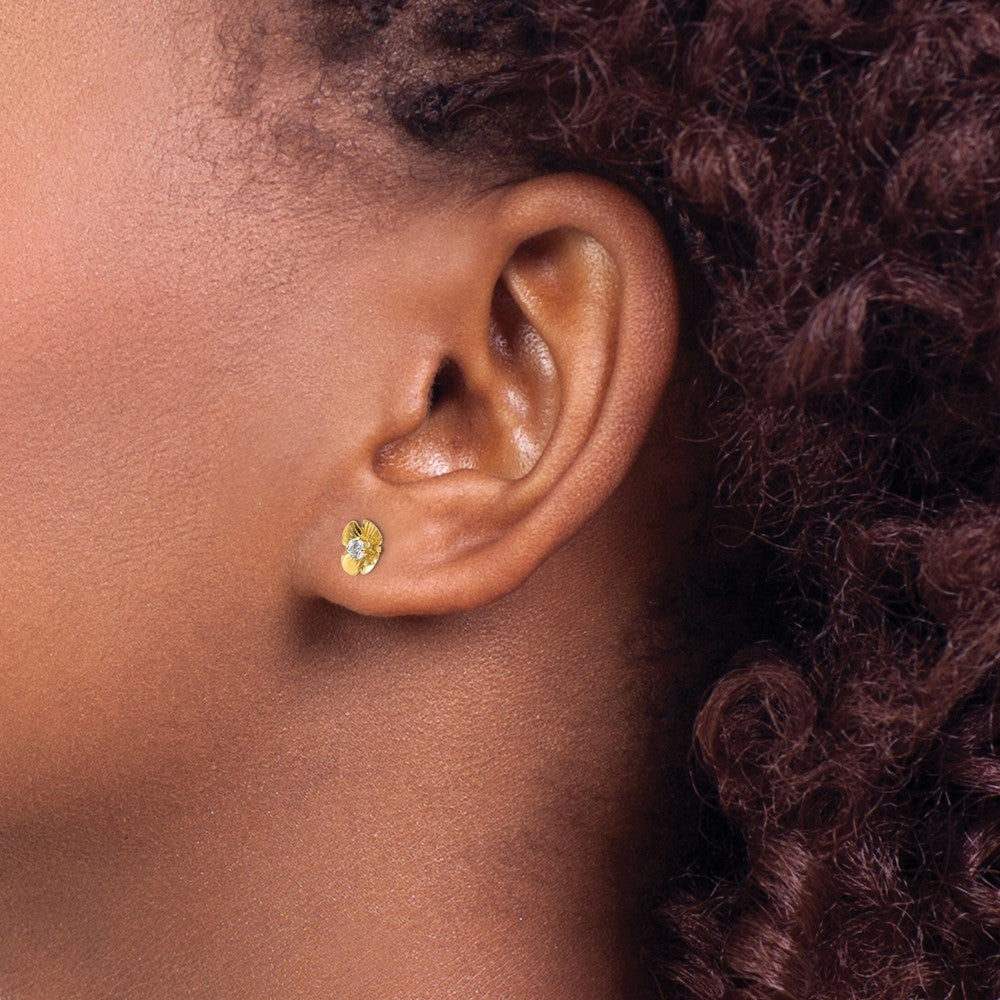 Cuddles Boo 14k Madi K Flower 2.5mm CZ Post Earrings
