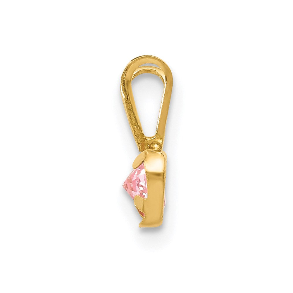 Giggly Petal Wobbles 14k Madi K Pink CZ Heart Pendant