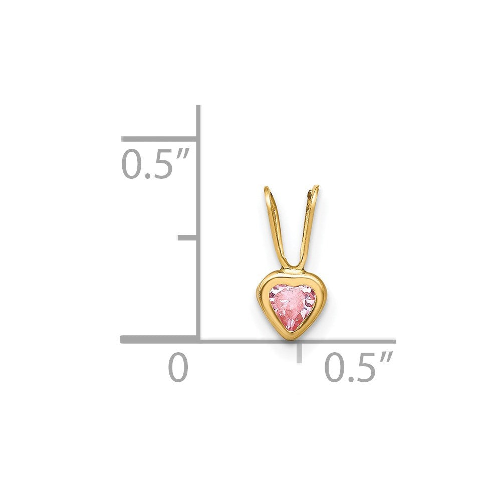 Giggly Petal Wobbles 14k Madi K Pink CZ Heart Pendant