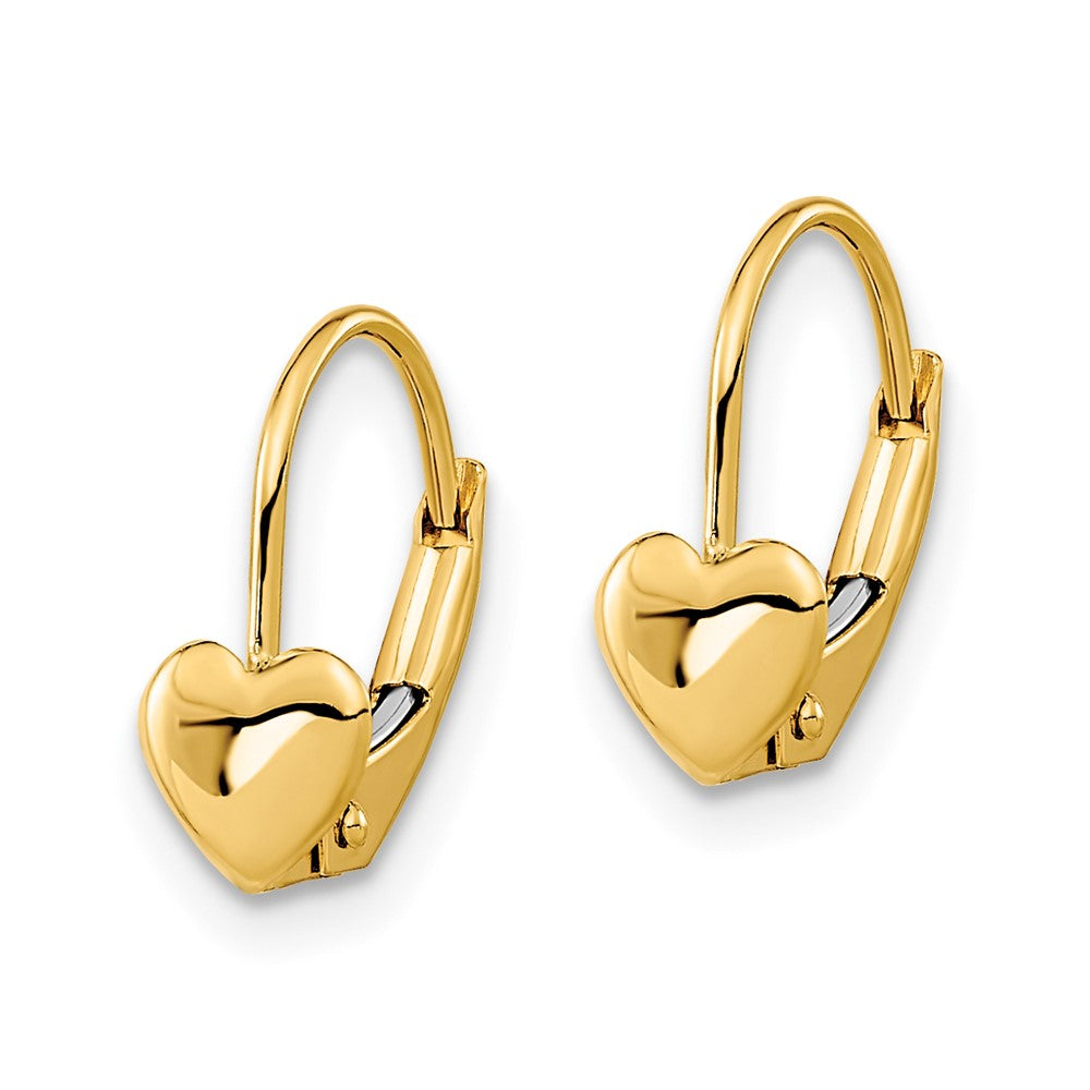 Dreamy 14k Madi K Heart Leverback Earrings