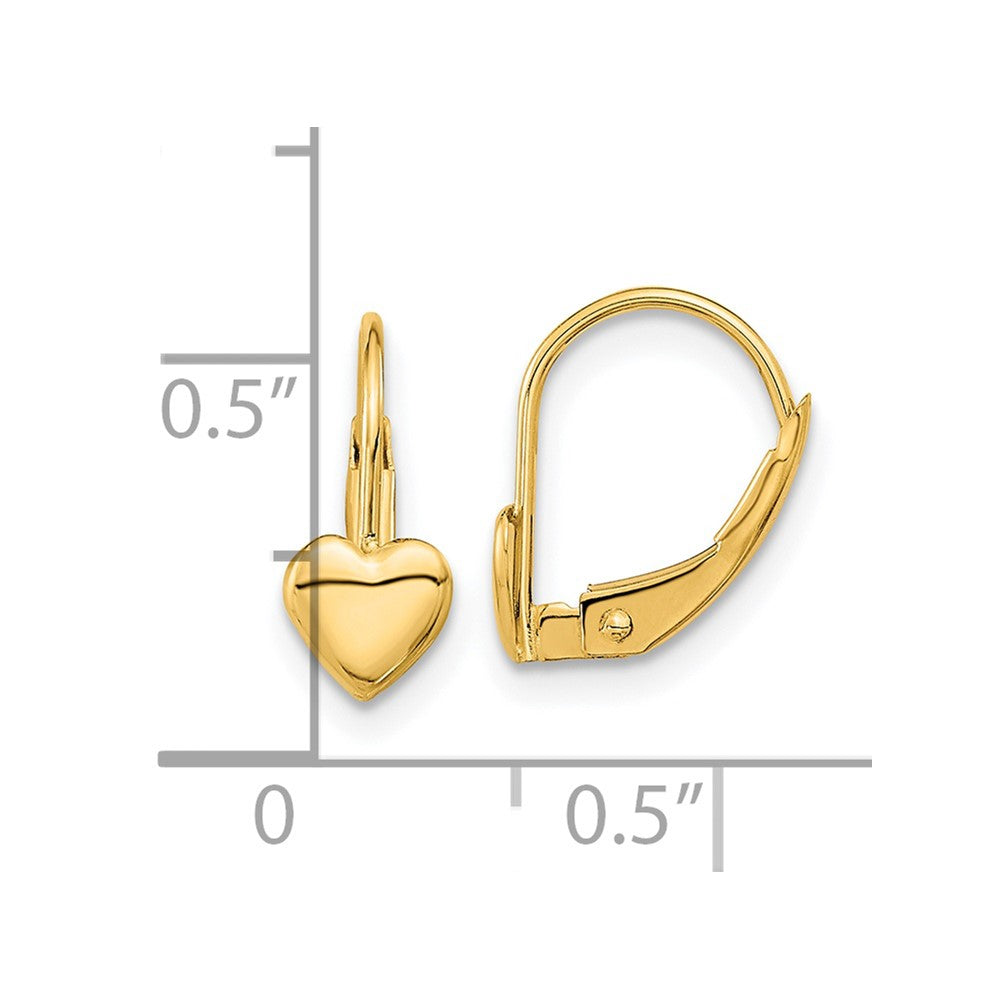 Dreamy 14k Madi K Heart Leverback Earrings