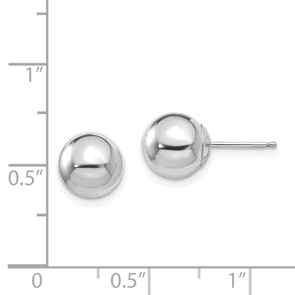Fluffy Spark 14k White Gold Madi K Polished 8mm Ball Post Earrings