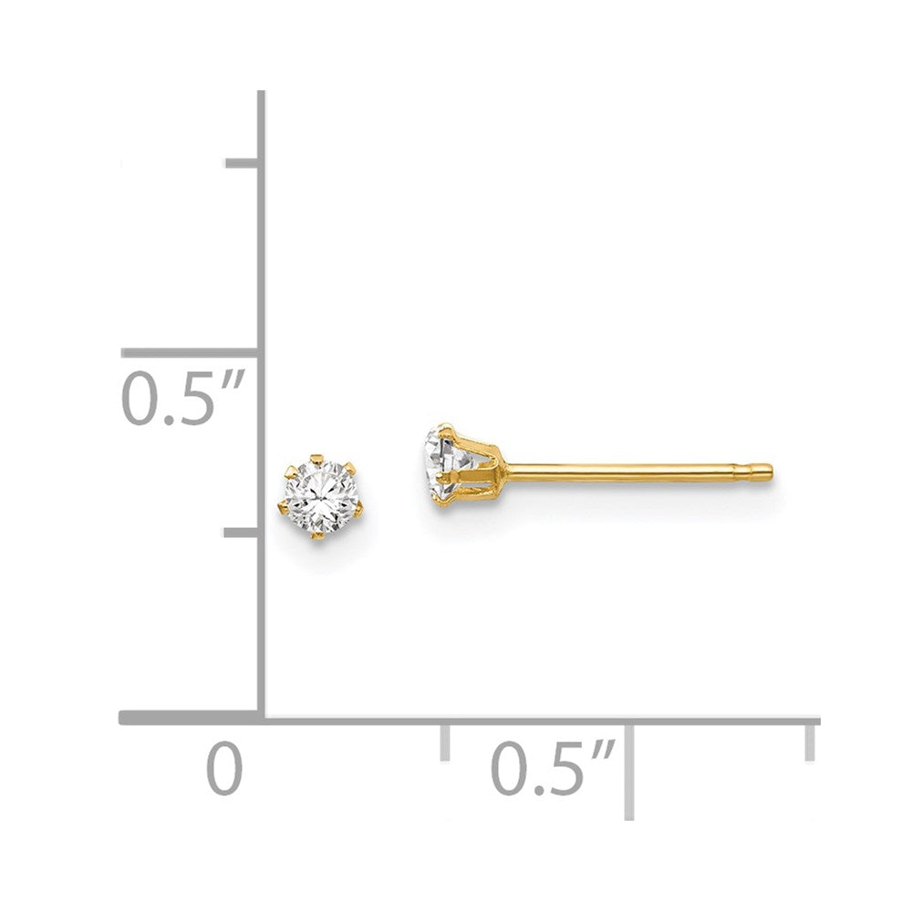 Doodle Song 14k Madi K CZ Stud Post Earrings
