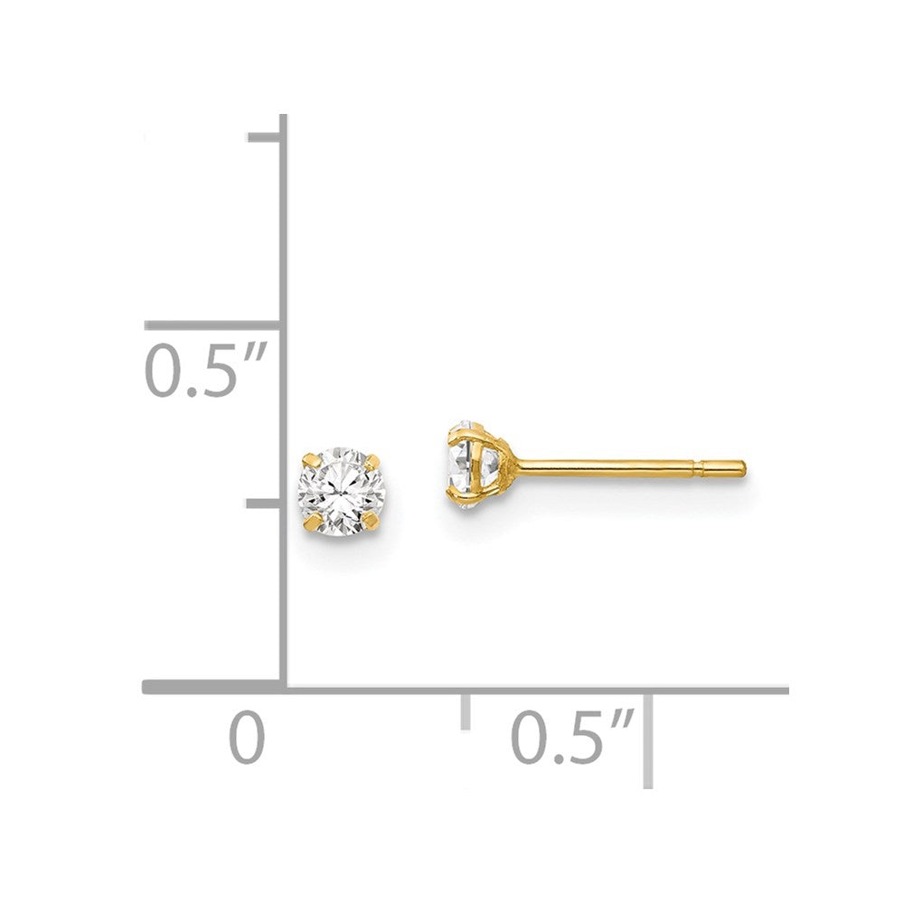 Koala Puff 14k Madi K CZ Stud Post Earrings