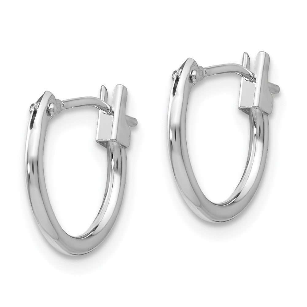 Sparkle 14k White Gold Madi K 1.25mm Hoop Earrings