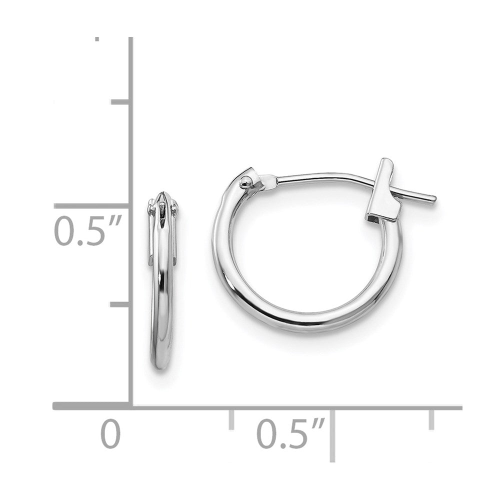 Sparkle 14k White Gold Madi K 1.25mm Hoop Earrings