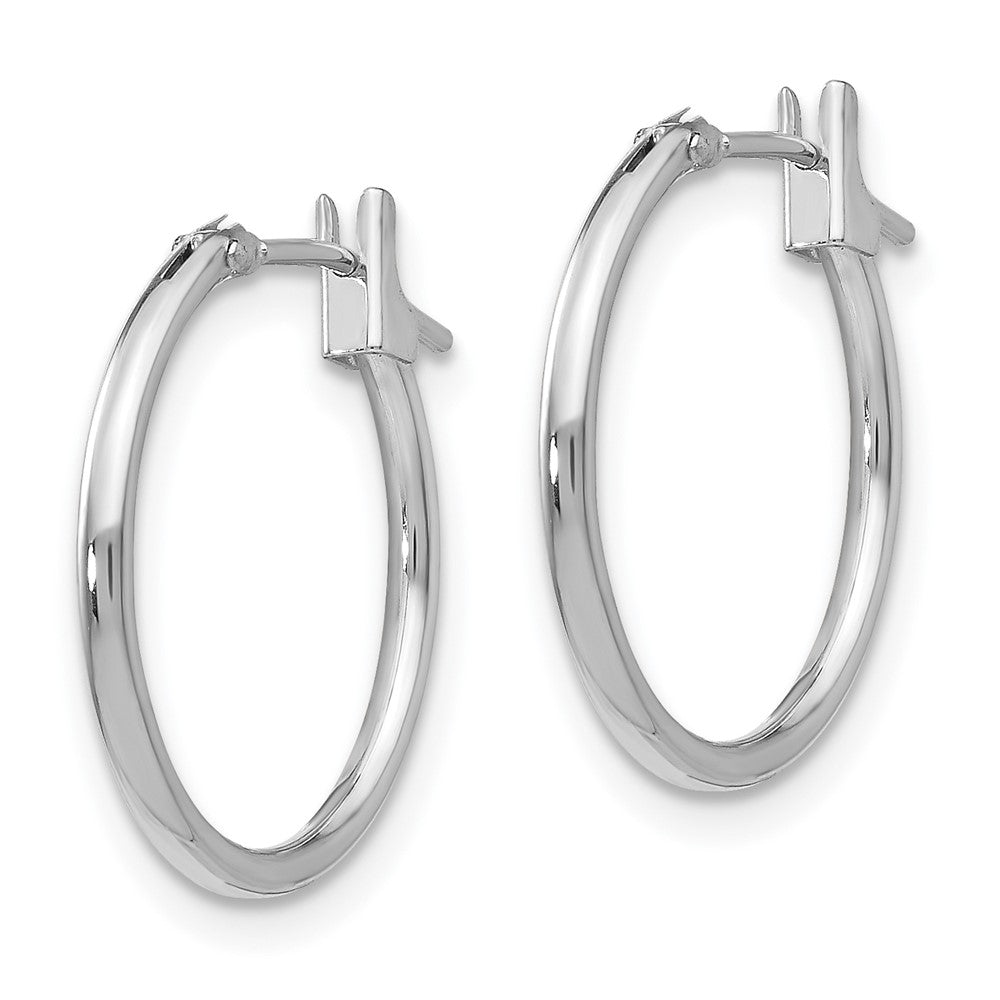 Sparkle 14k White Gold Madi K 1.25mm Hoop Earrings