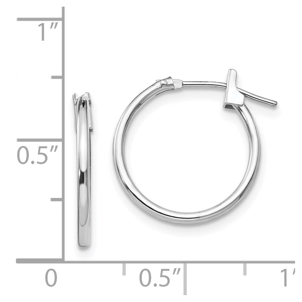 Sparkle 14k White Gold Madi K 1.25mm Hoop Earrings