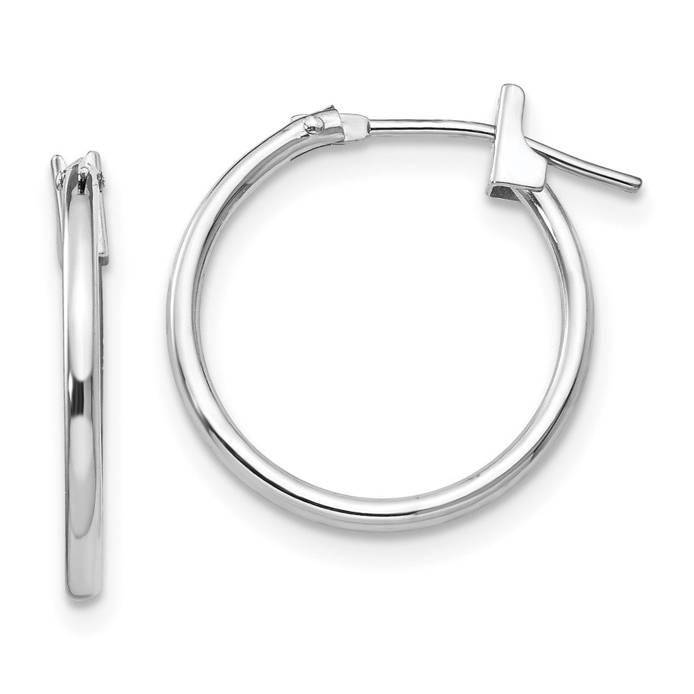 Sparkle 14k White Gold Madi K 1.25mm Hoop Earrings