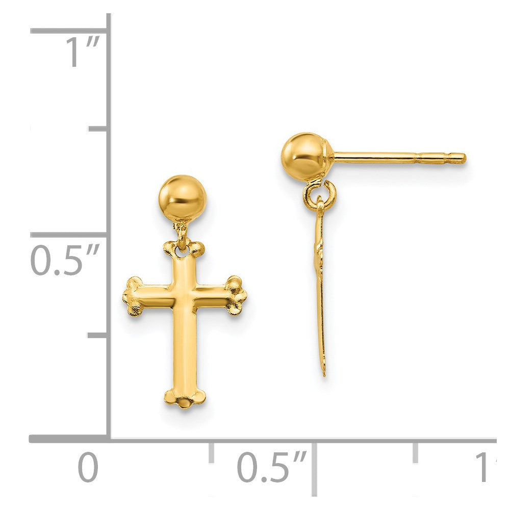 Glimmer Boo 14k Madi K Cross Dangle Post Earrings