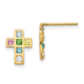 Doodle Nest 14k Madi K Multi-colored CZ Cross Post Earrings