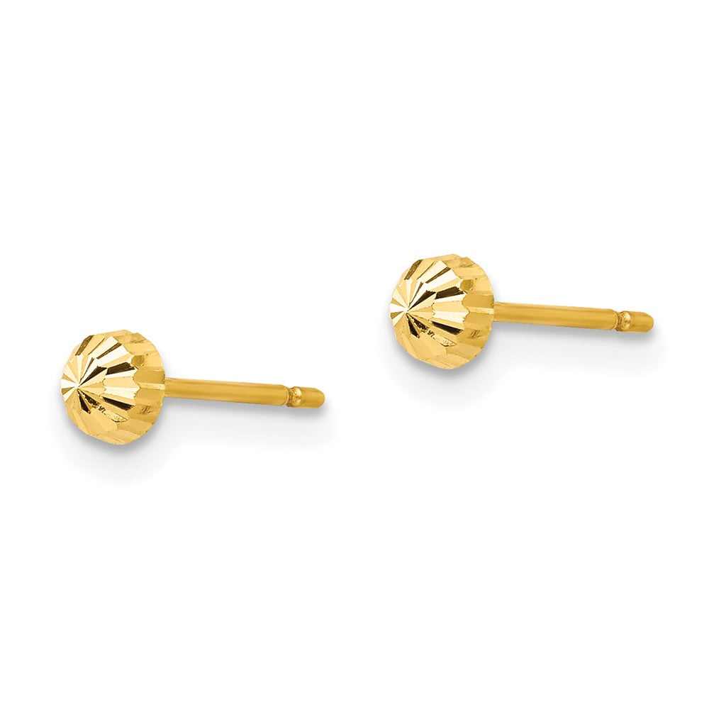 Wobbles Song 14k Madi K Diamond Cut 3mm Half-Ball Post Earrings