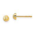 Wobbles Song 14k Madi K Diamond Cut 3mm Half-Ball Post Earrings