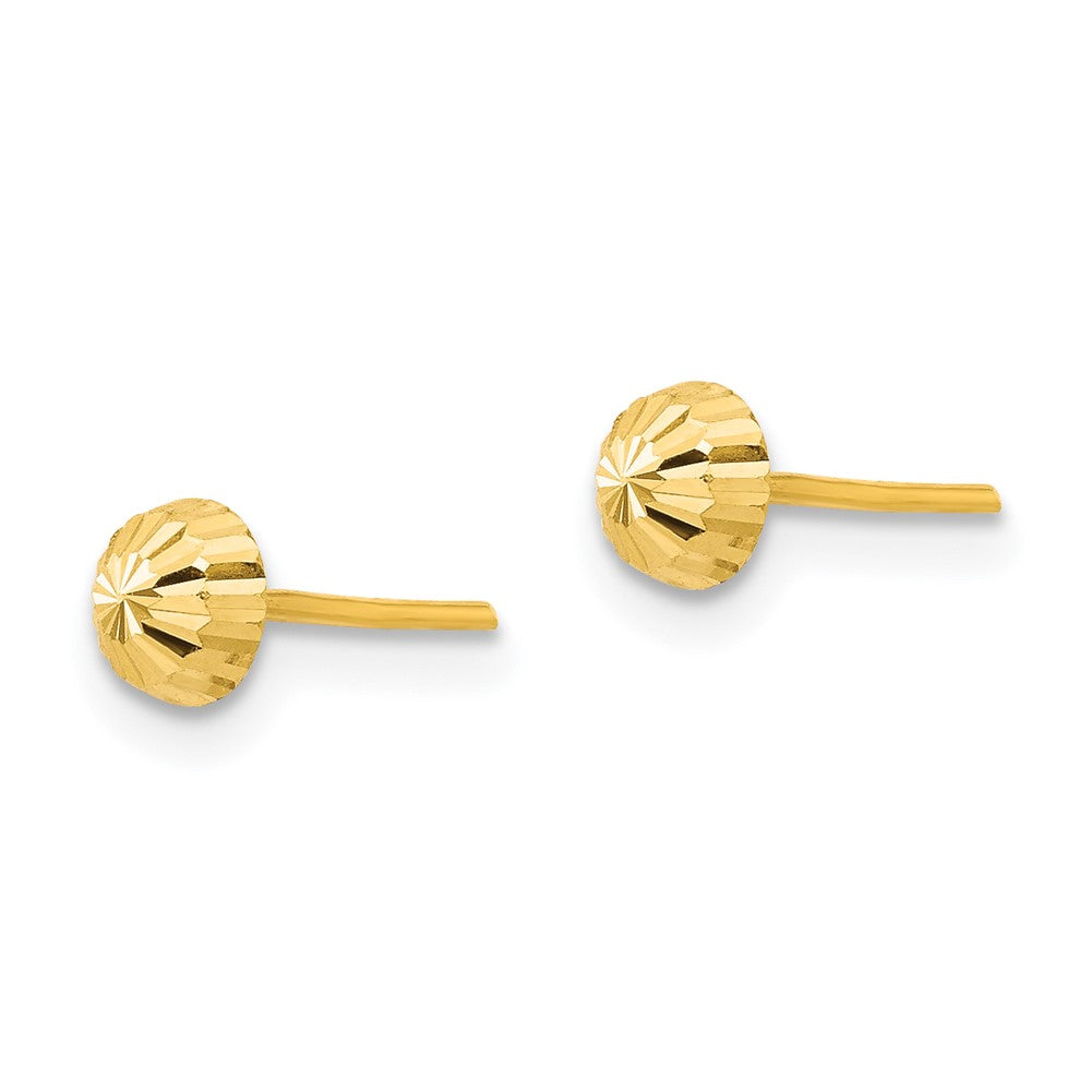 Muffin Song 14k Madi K Diamond Cut 4mm Half-Ball Post Earrings