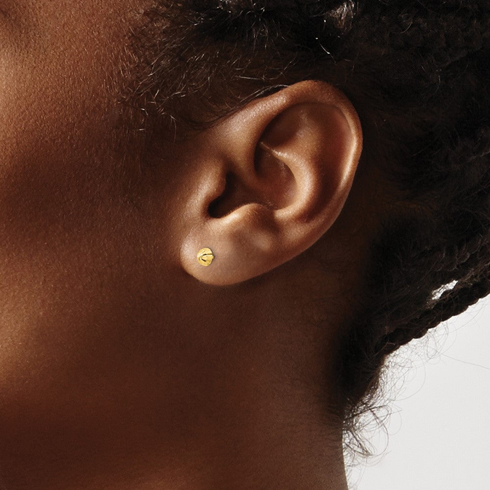 Muffin Song 14k Madi K Diamond Cut 4mm Half-Ball Post Earrings