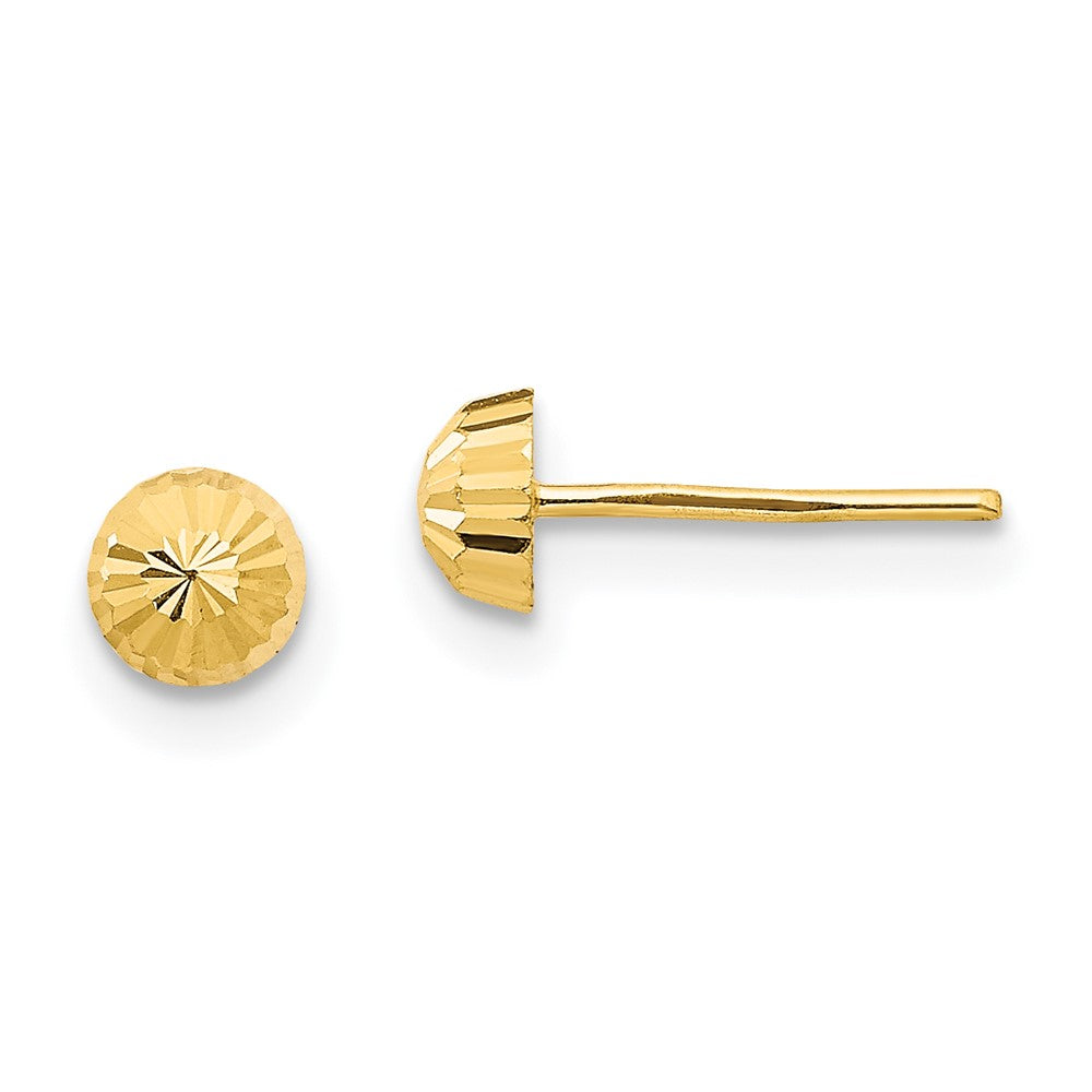 Muffin Song 14k Madi K Diamond Cut 4mm Half-Ball Post Earrings