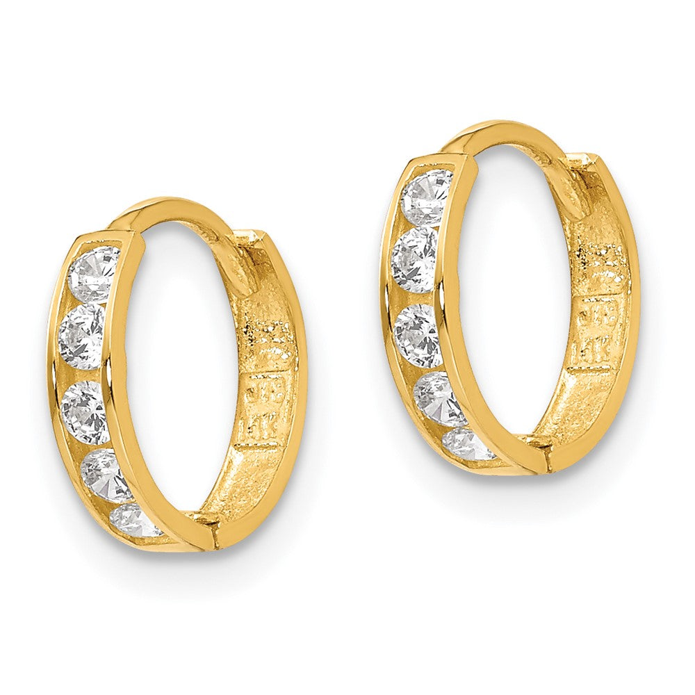 Dreamy 14k Madi K CZ Hinged Hoop Earrings