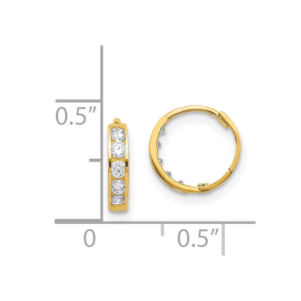 Dreamy 14k Madi K CZ Hinged Hoop Earrings