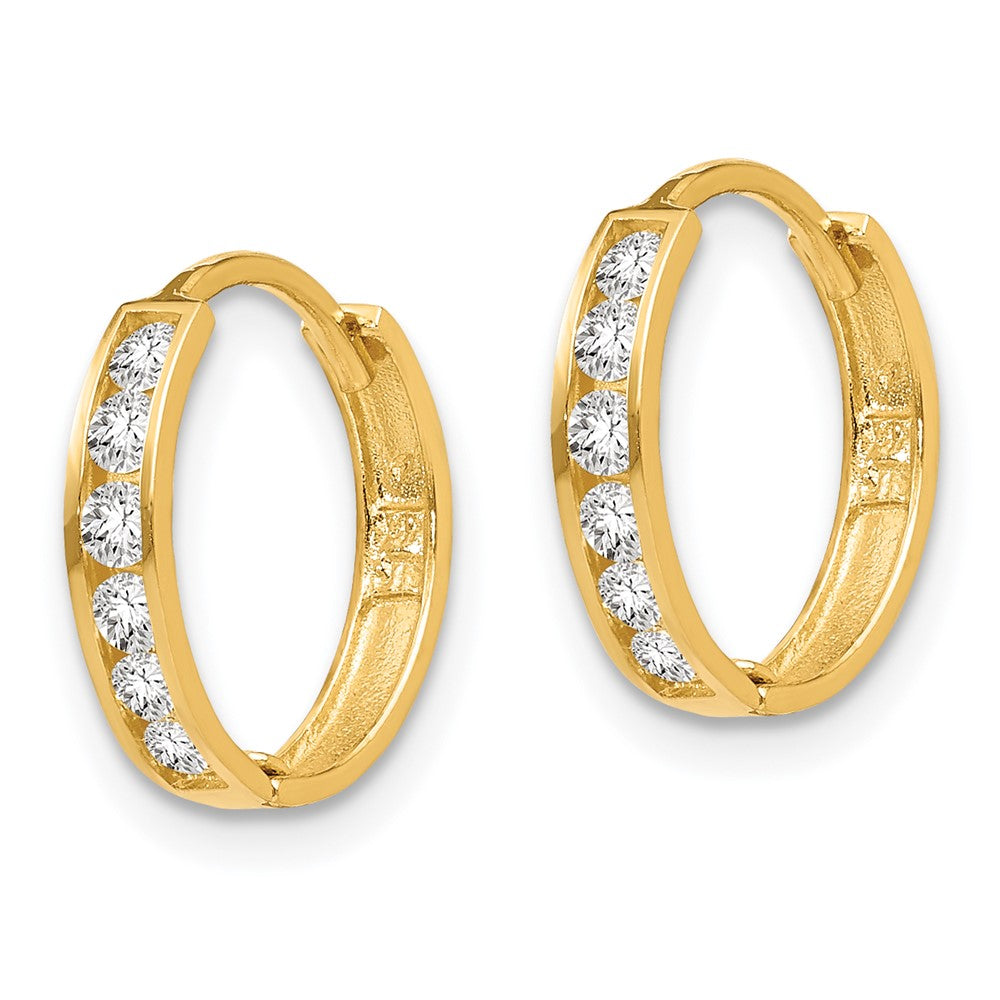 Sunny 14k Madi K CZ Hinged Hoop Earrings