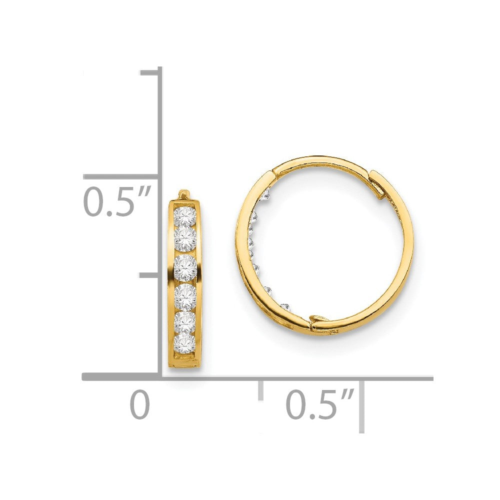 Sunny 14k Madi K CZ Hinged Hoop Earrings