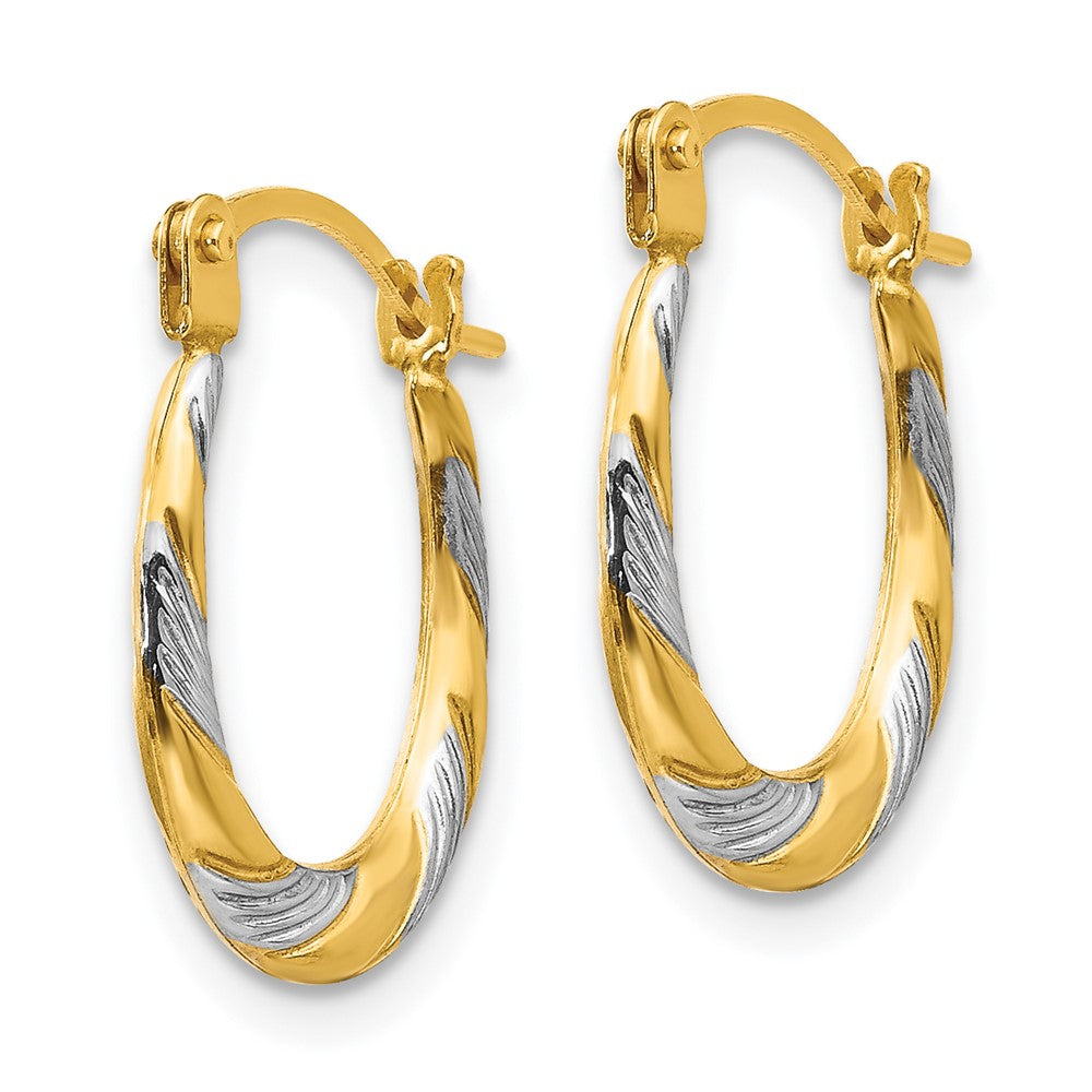 Sprout 14k Madi K w/Rhodium Twist Hoop Earrings