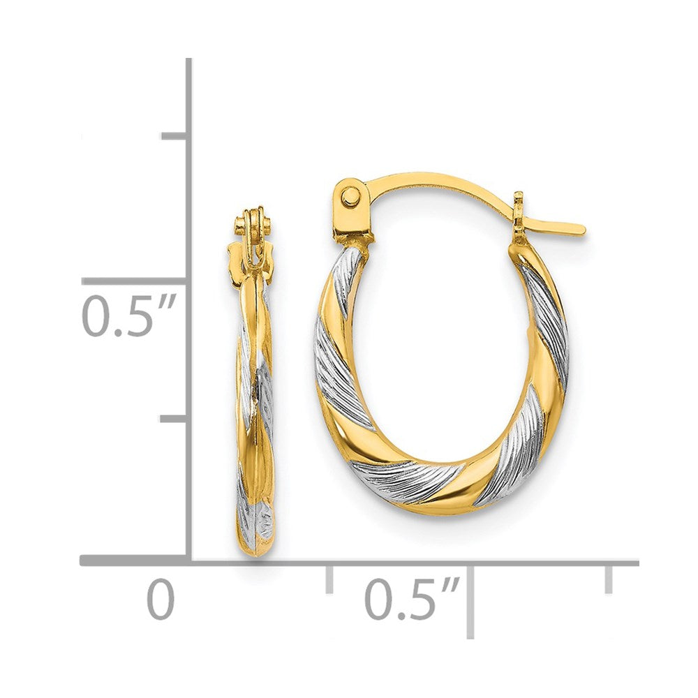 Sprout 14k Madi K w/Rhodium Twist Hoop Earrings