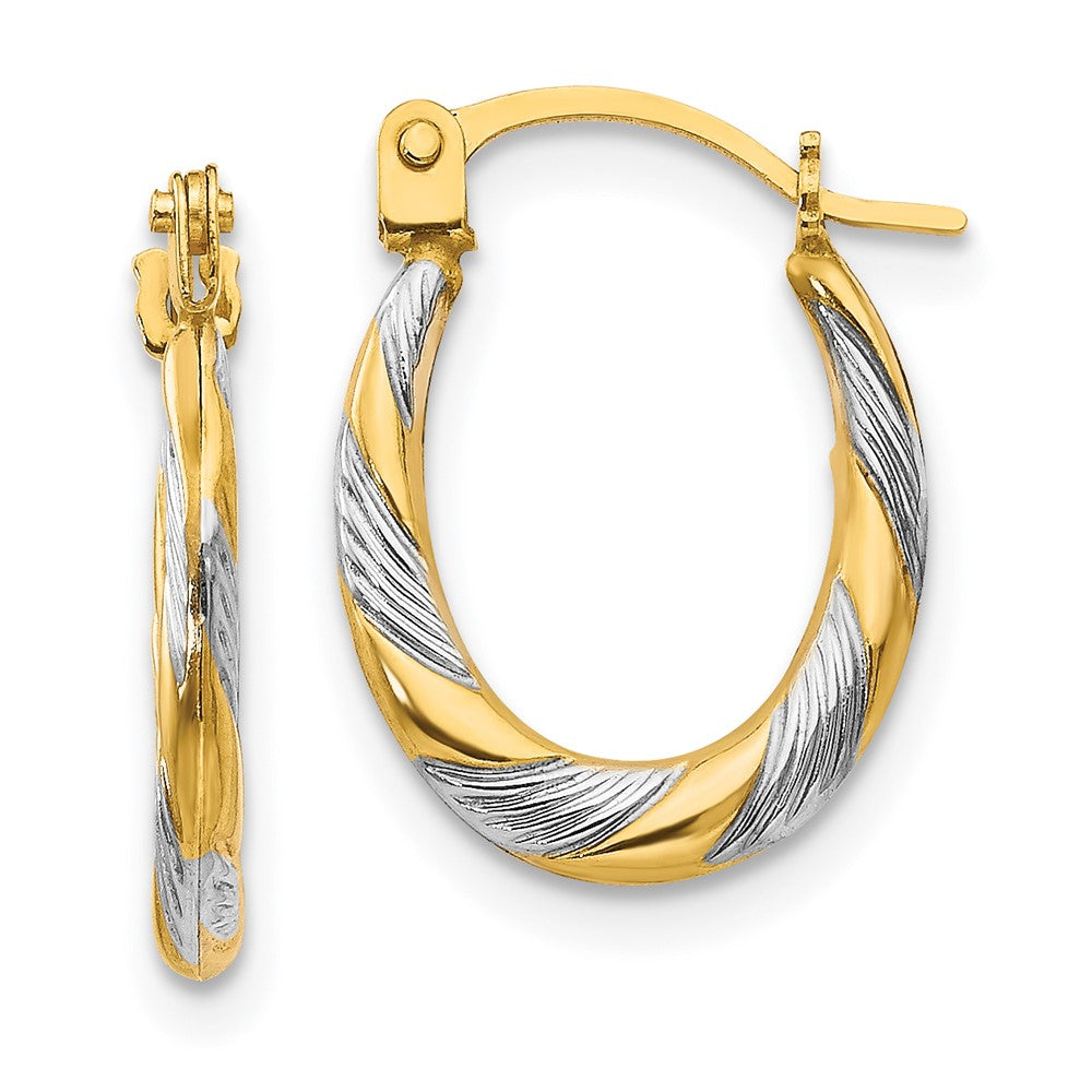 Sprout 14k Madi K w/Rhodium Twist Hoop Earrings