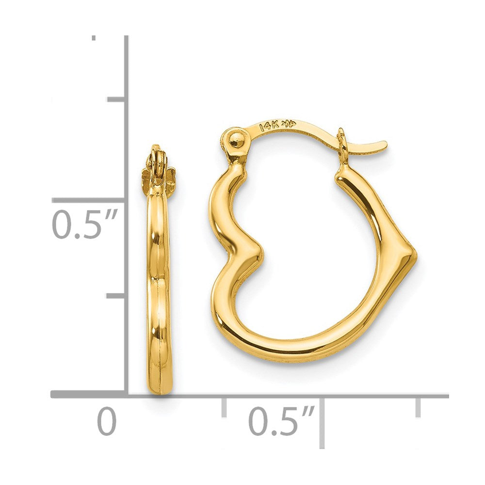 Sprout 14k Madi K Heart Shaped Hollow Hoop Earrings