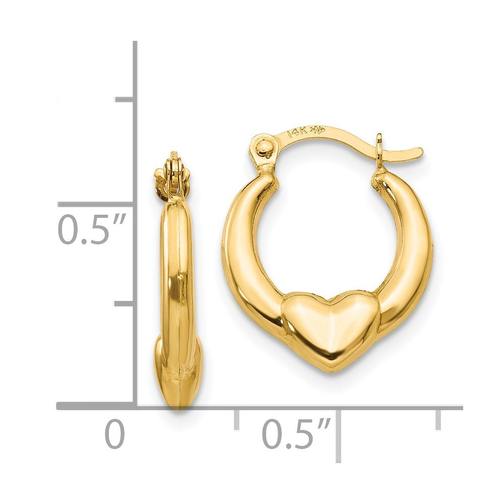 Sprout 14k Madi K Hollow Heart Hoop Earrings